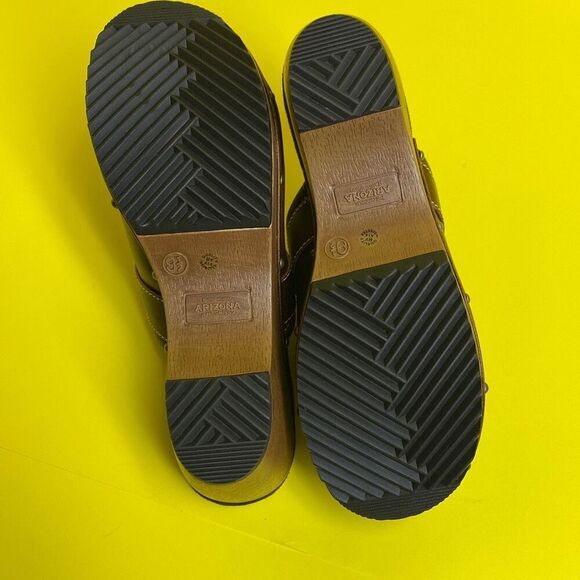 The Original Arizona Women's Mule Leather Wedge Sandals Brown Size 9.5 NWOT - Picture 6 of 7